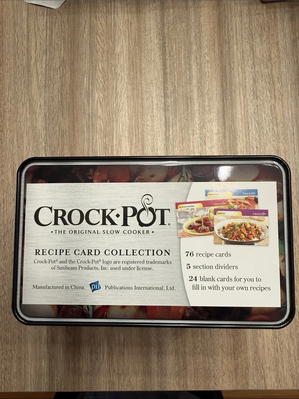 Crock-Pot Silver Recipe Card Tin - Recipe Card Collection